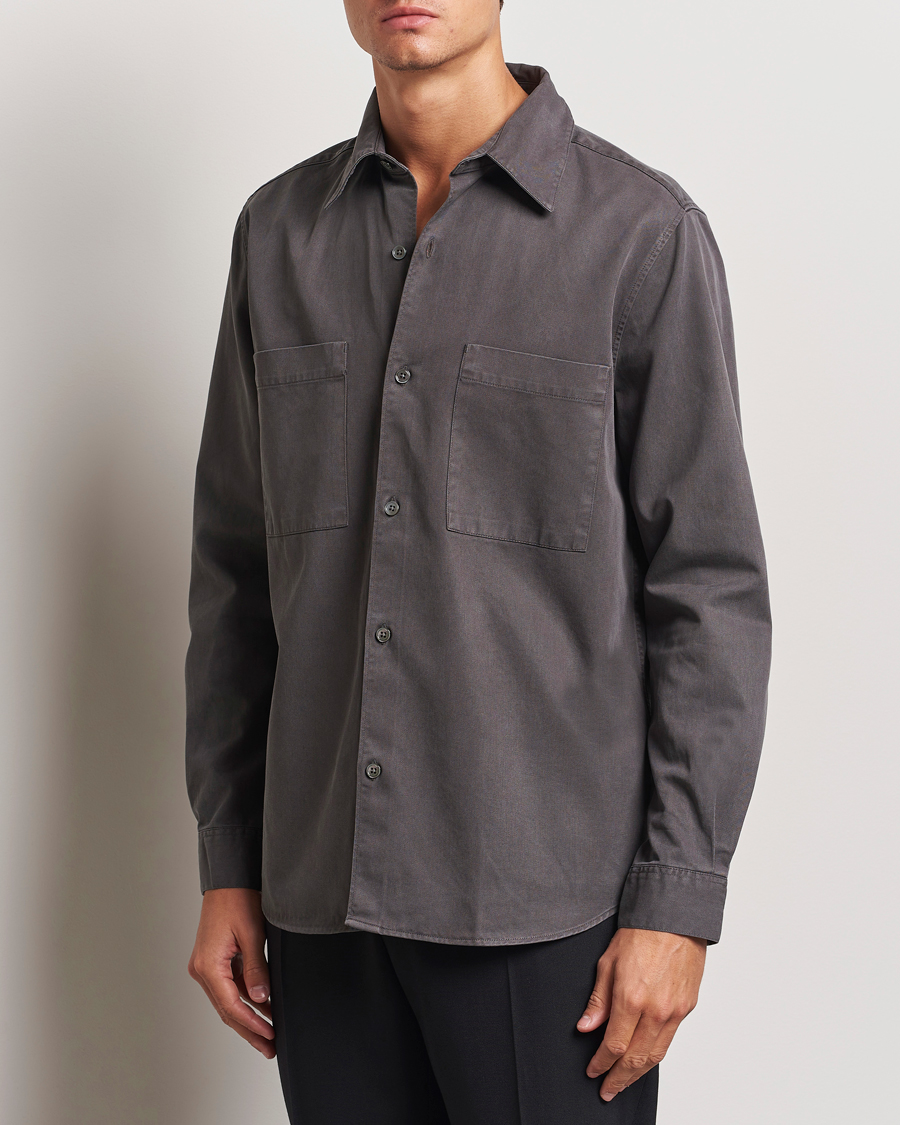 Hombres | Camisas | A Day's March | Farleigh Lyocell Shirt Dark Grey