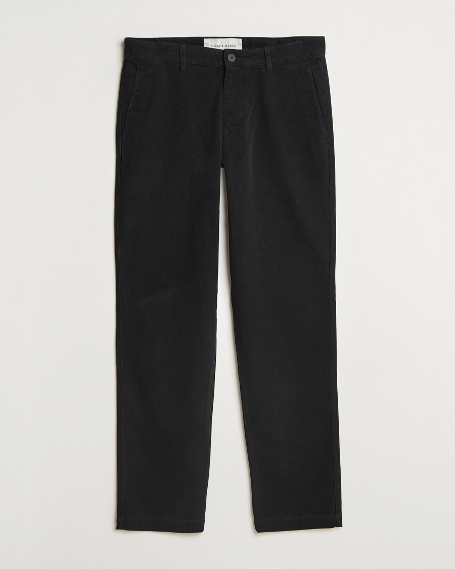 Hombres | Pantalones | A Day's March | Miller Cotton/Lyocell Trousers Black