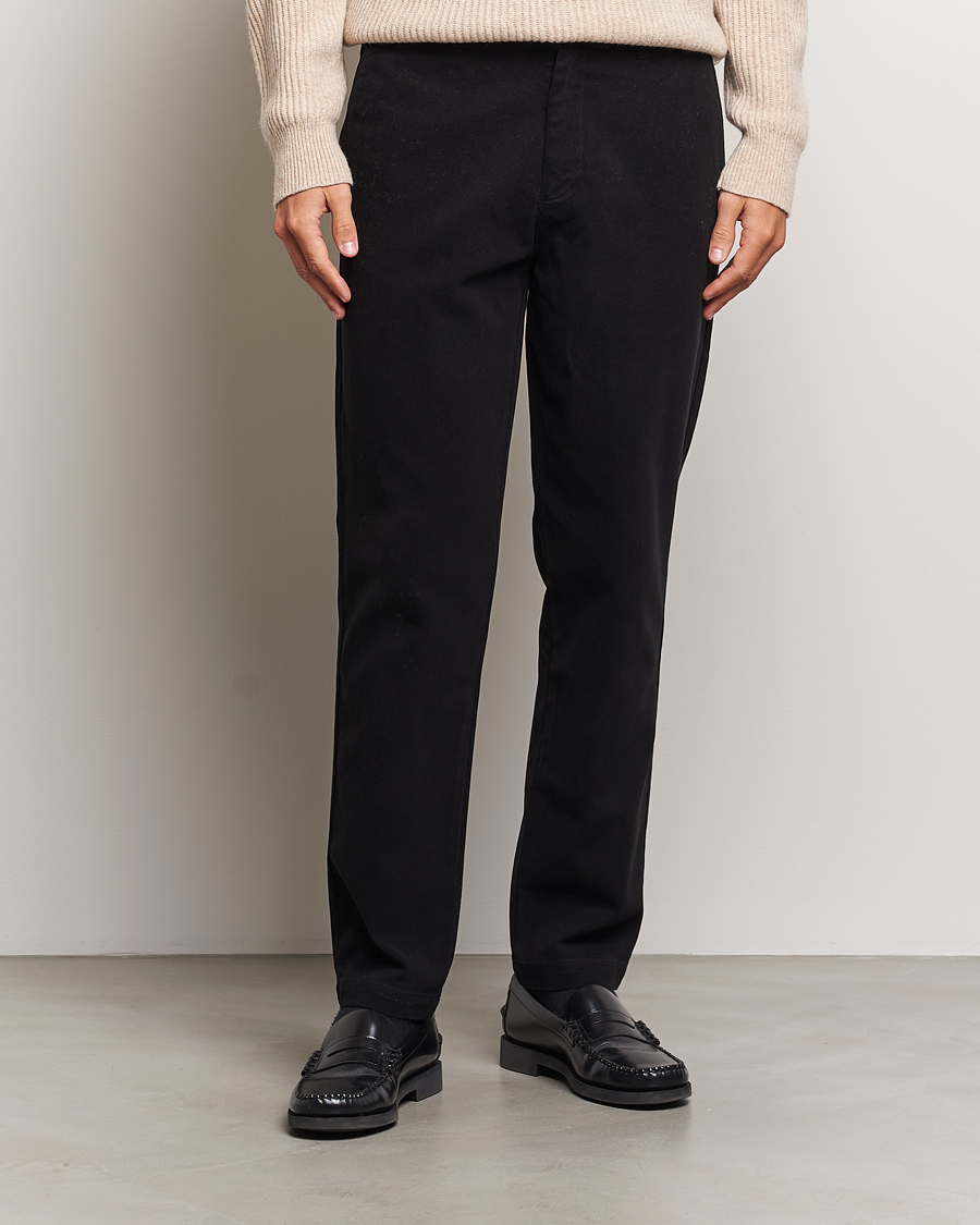 Hombres | Pantalones | A Day's March | Miller Cotton/Lyocell Trousers Black