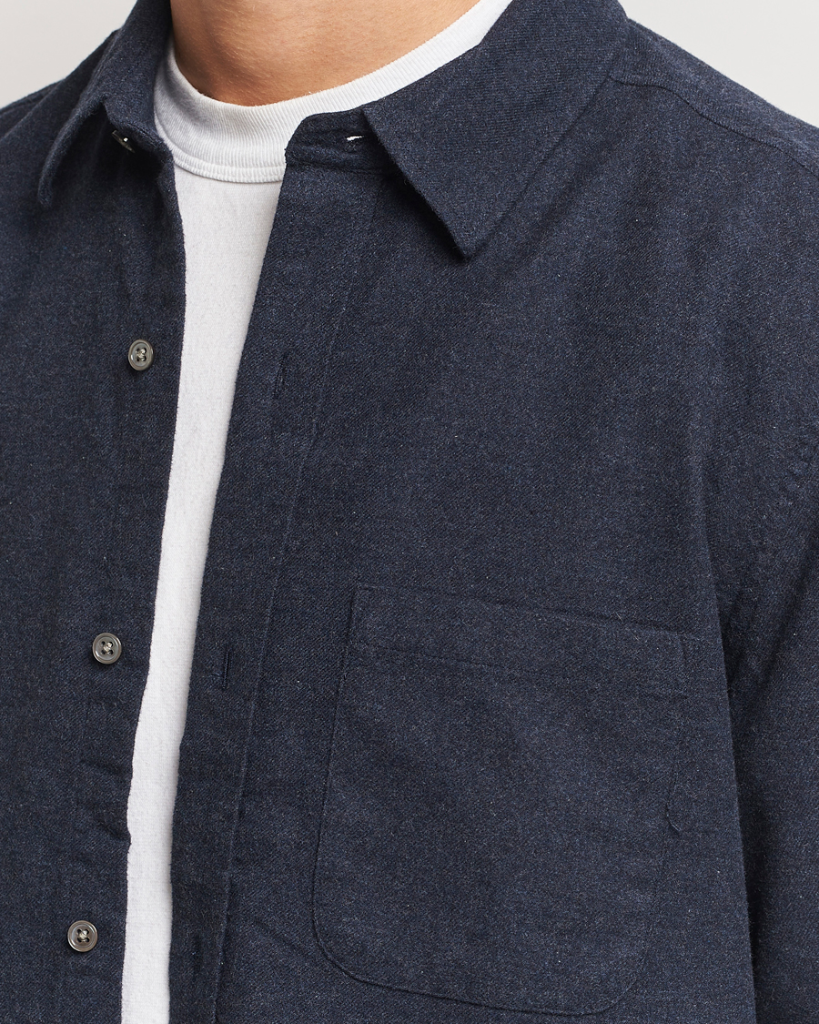 Hombres | Camisas | A Day's March | Newark Flannel Shirt Navy