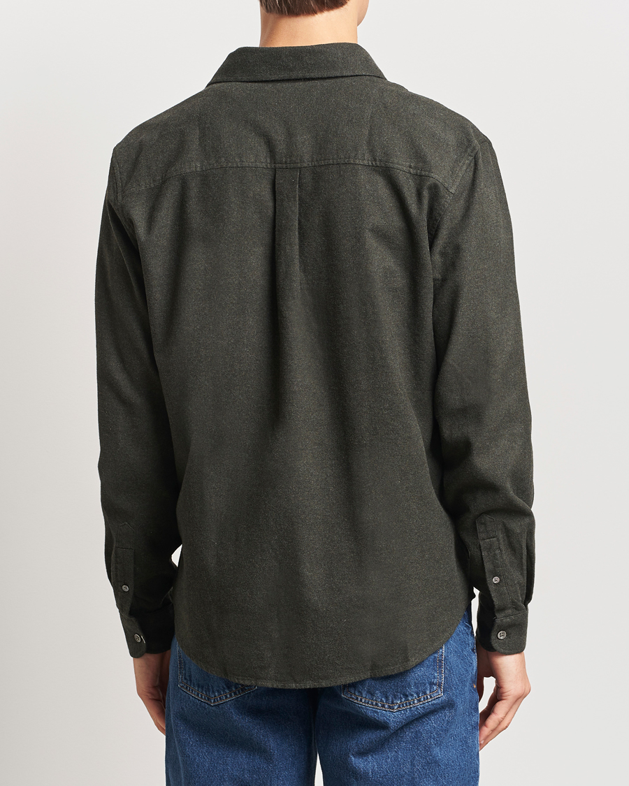 Hombres | Camisas | A Day's March | Newark Flannel Shirt Dark Green