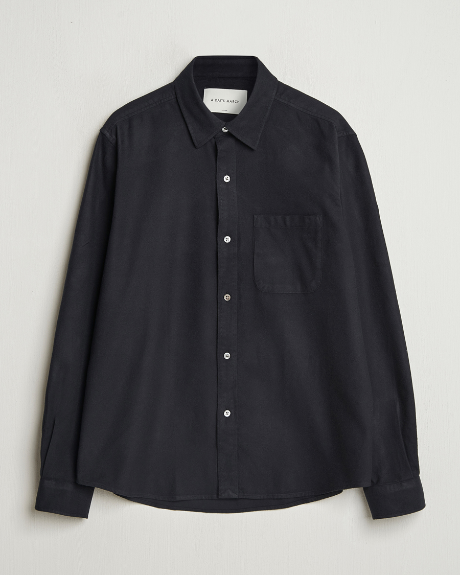Hombres | Camisas | A Day's March | Newark Flannel Shirt Black
