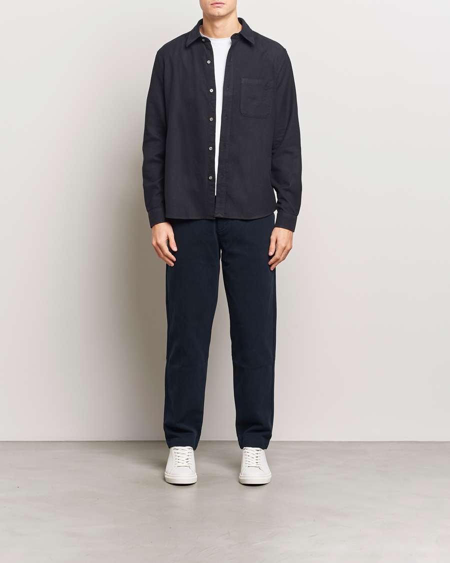 Hombres | Camisas | A Day's March | Newark Flannel Shirt Black