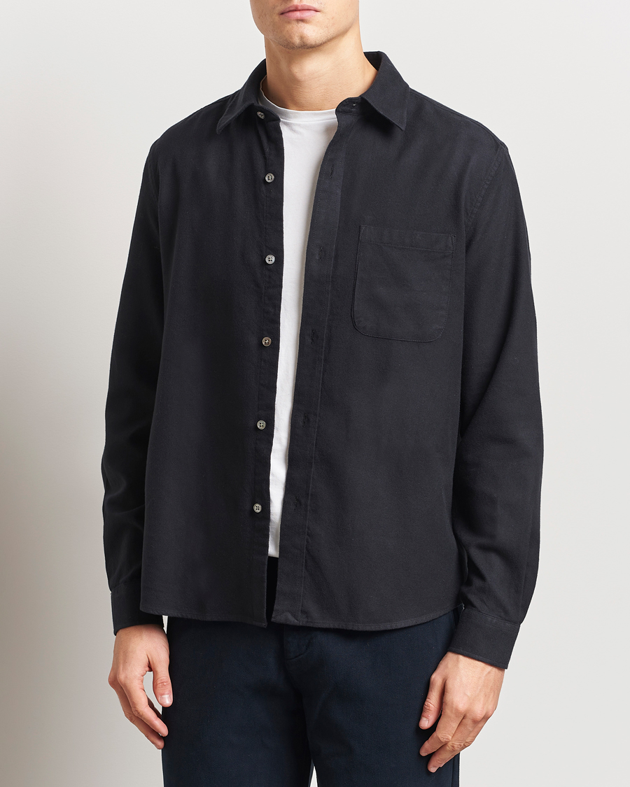 Hombres | Camisas | A Day's March | Newark Flannel Shirt Black
