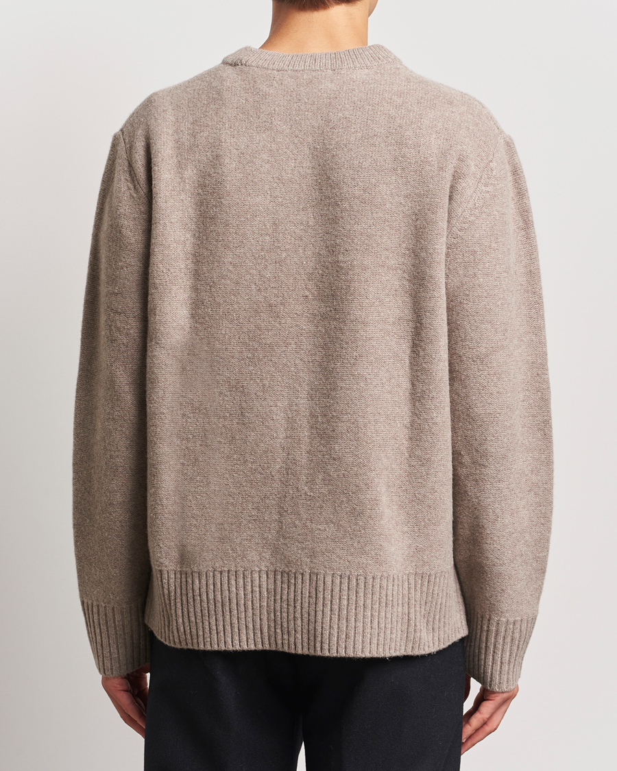 Hombres | Jerséis y prendas de punto | A Day's March | Tietar Boiled Merino Sweater Taupe Melange