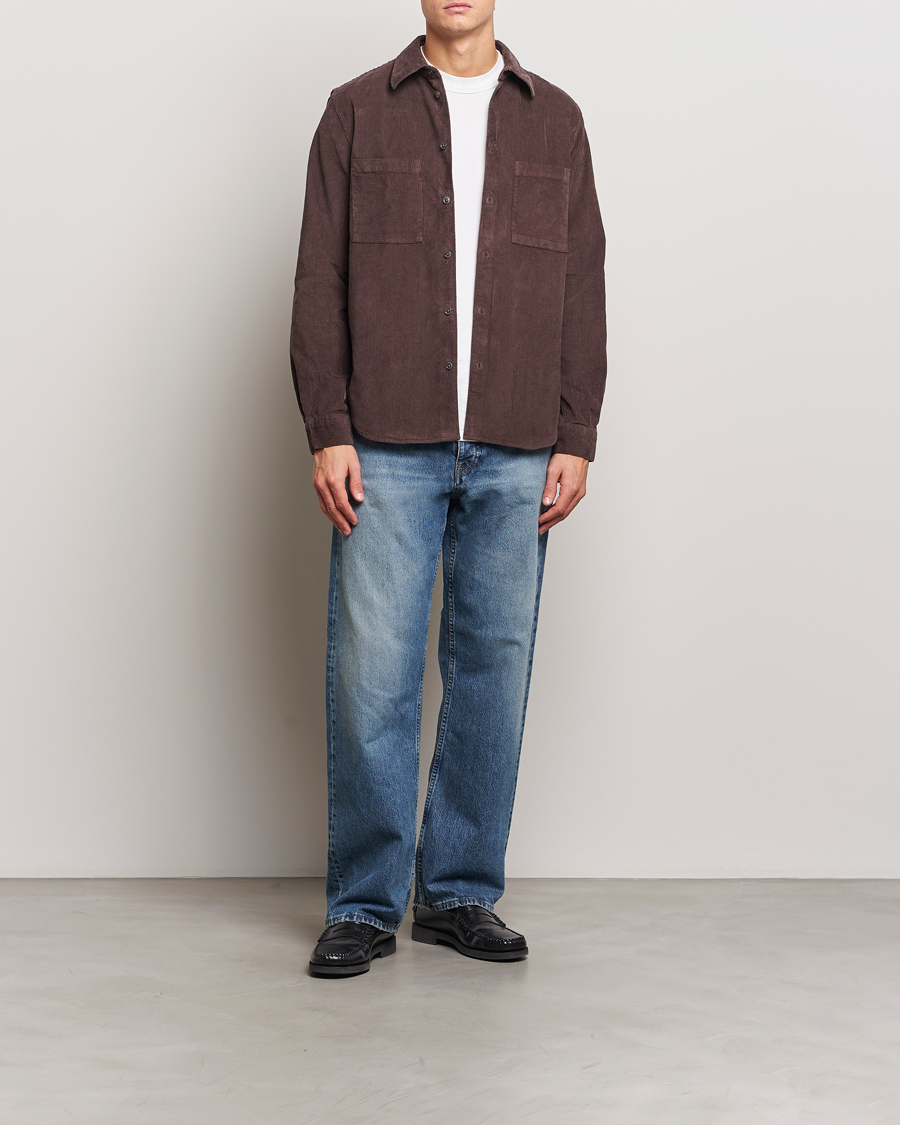 Hombres | Camisas | A Day's March | Denver Corduroy Shirt Chocolate