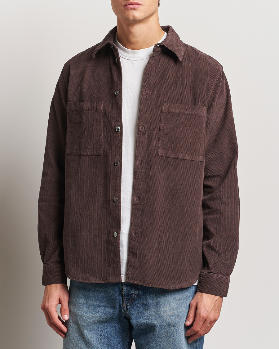 Hombres | Camisas | A Day's March | Denver Corduroy Shirt Chocolate