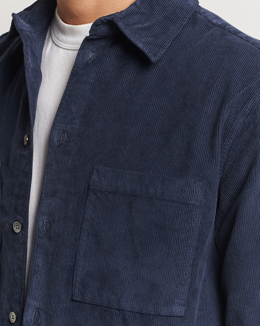 Hombres | Camisas | A Day's March | Denver Corduroy Shirt Navy