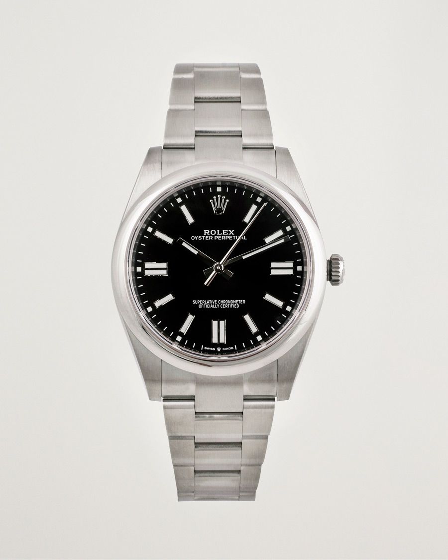 Hombres | Rolex Pre-Owned Oyster Perpetual 124300 Black Silver | Rolex Pre-Owned | Oyster Perpetual 124300 Black Silver