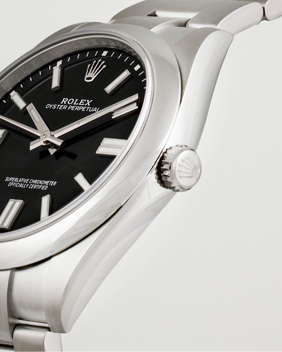 Hombres | Rolex Pre-Owned Oyster Perpetual 124300 Black Silver | Rolex Pre-Owned | Oyster Perpetual 124300 Black Silver
