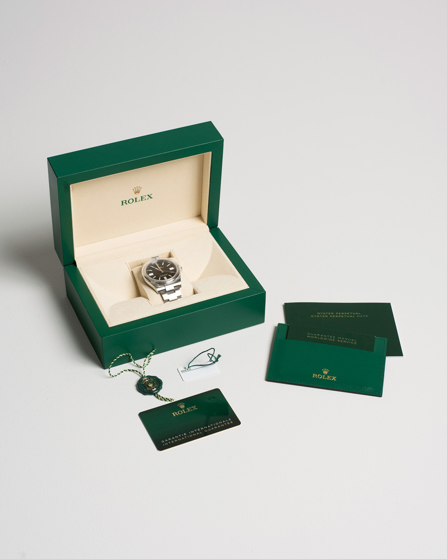 Hombres | Rolex Pre-Owned Oyster Perpetual 124300 Black Silver | Rolex Pre-Owned | Oyster Perpetual 124300 Black Silver