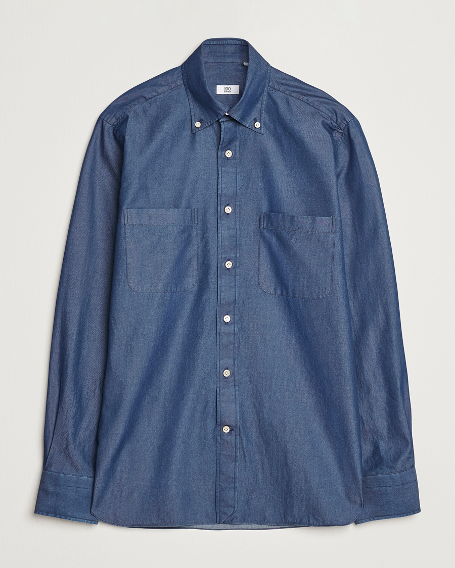 Hombres | Camisas | 100Hands | Beverly Bata Wash Denim Shirt Blue