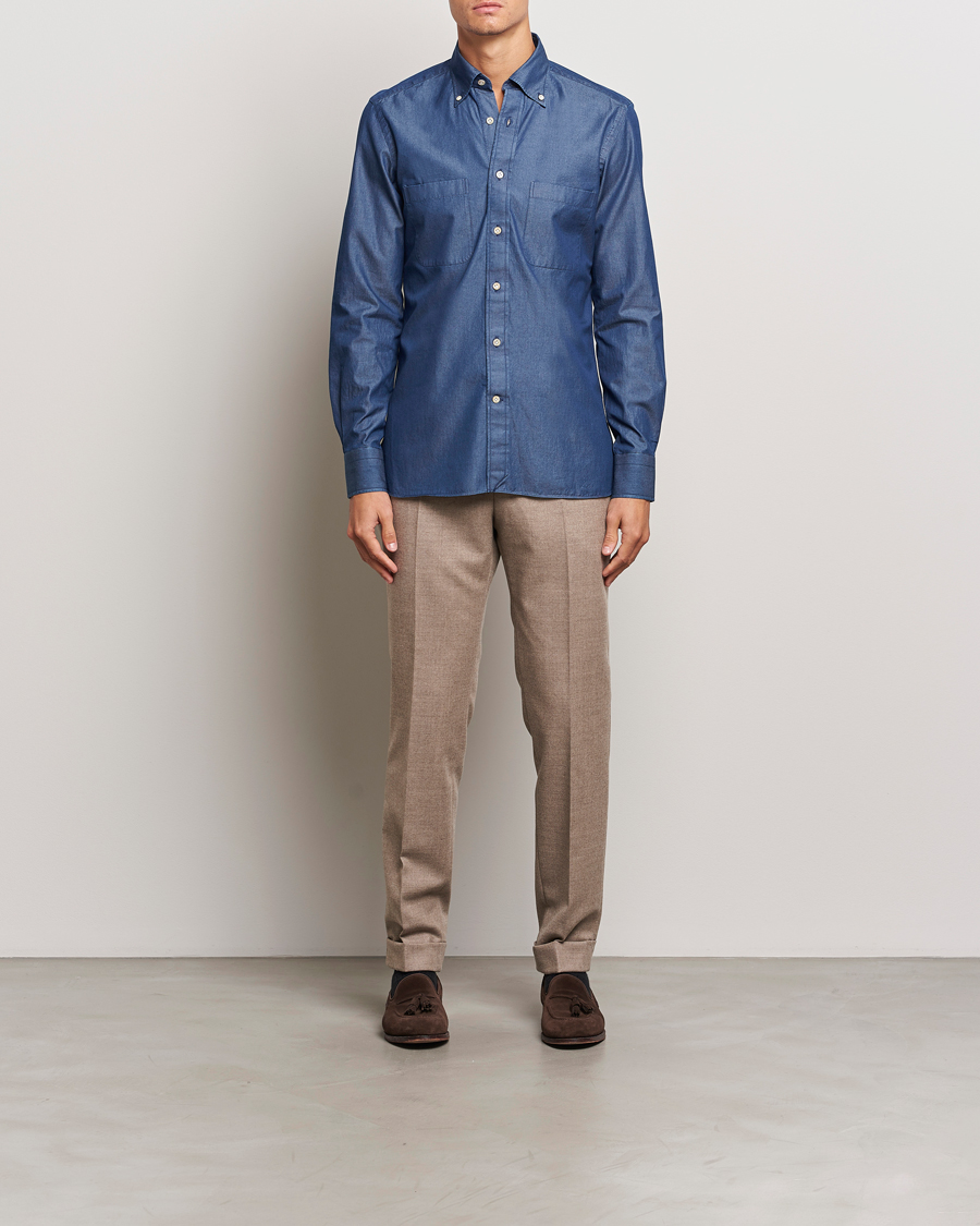 Hombres | Camisas | 100Hands | Beverly Bata Wash Denim Shirt Blue