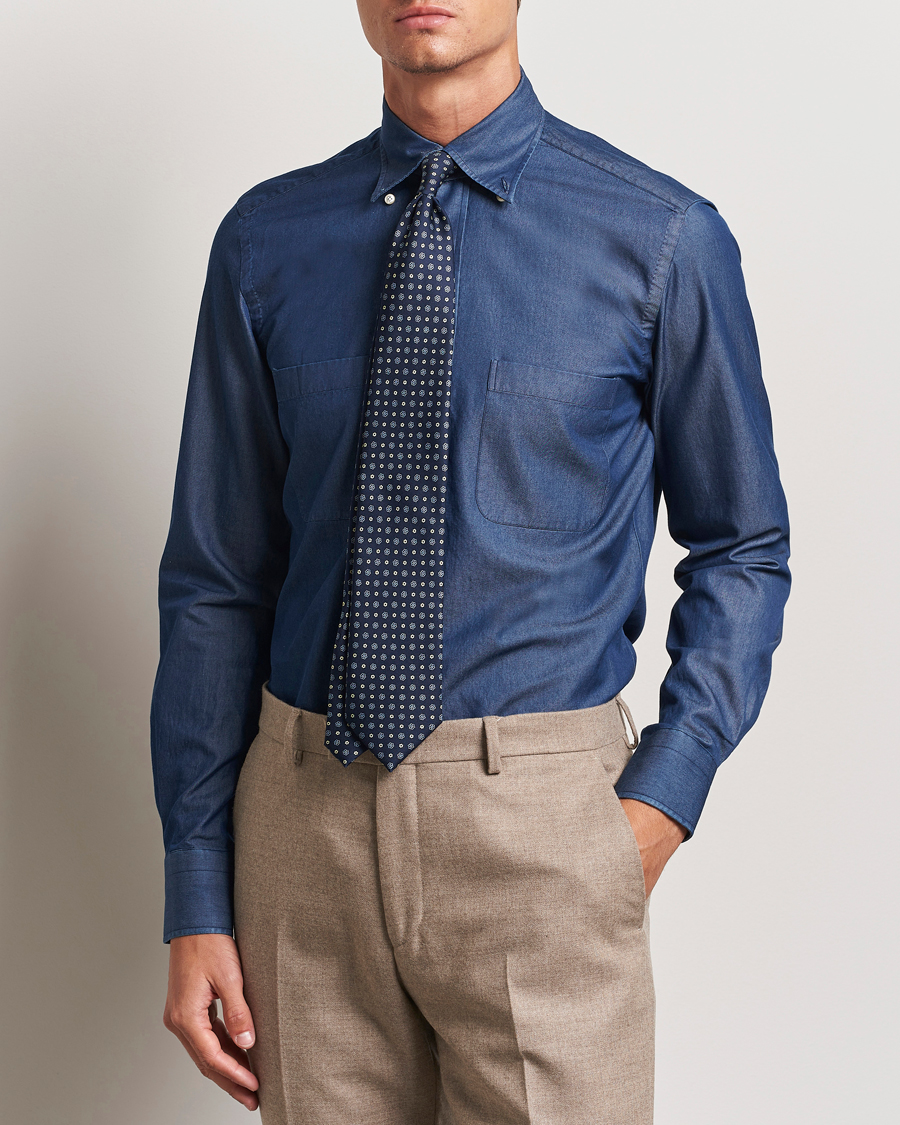 Hombres | Camisas | 100Hands | Beverly Bata Wash Denim Shirt Blue