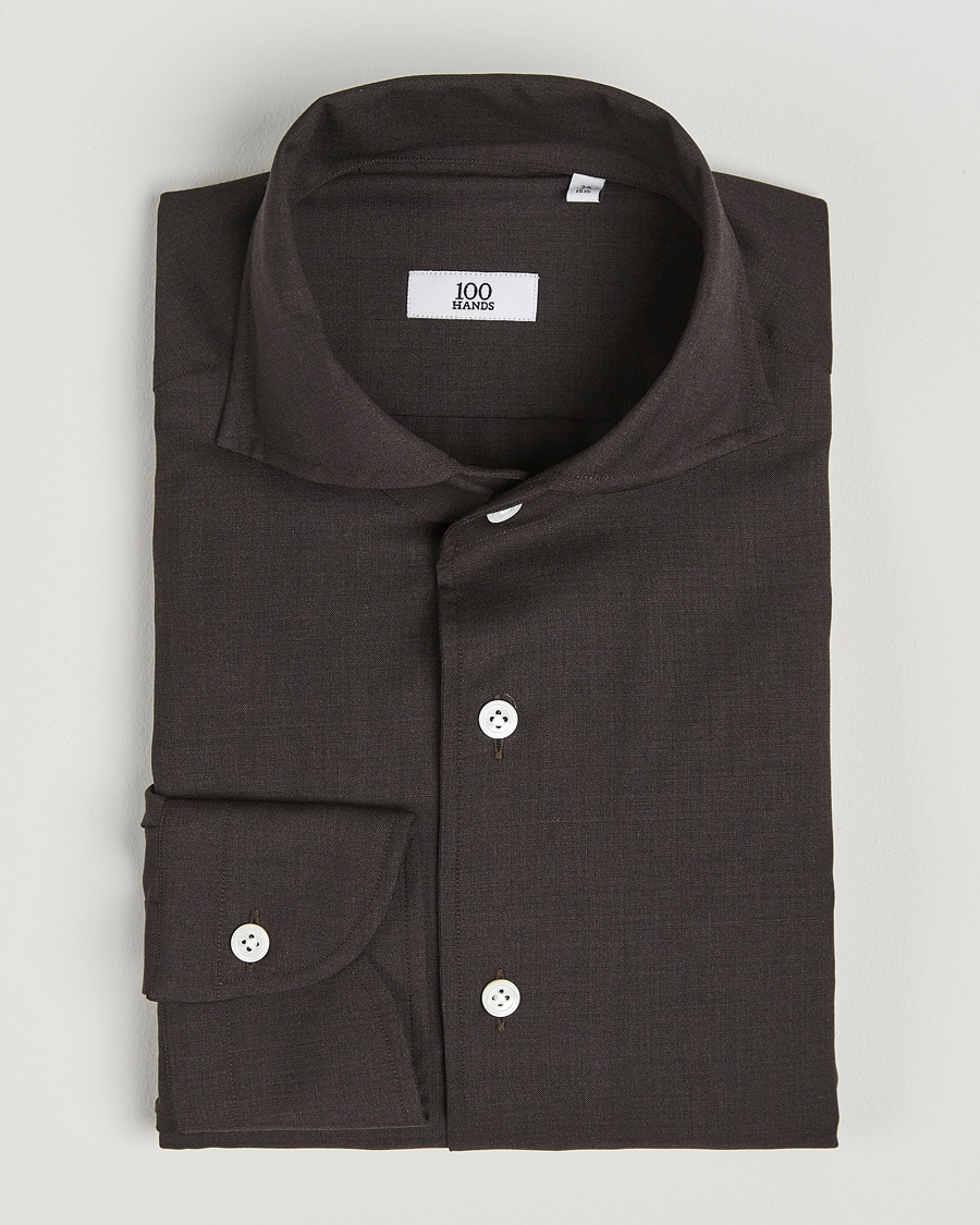 Hombres | Camisas | 100Hands | Full Spread Wool Shirt Brown