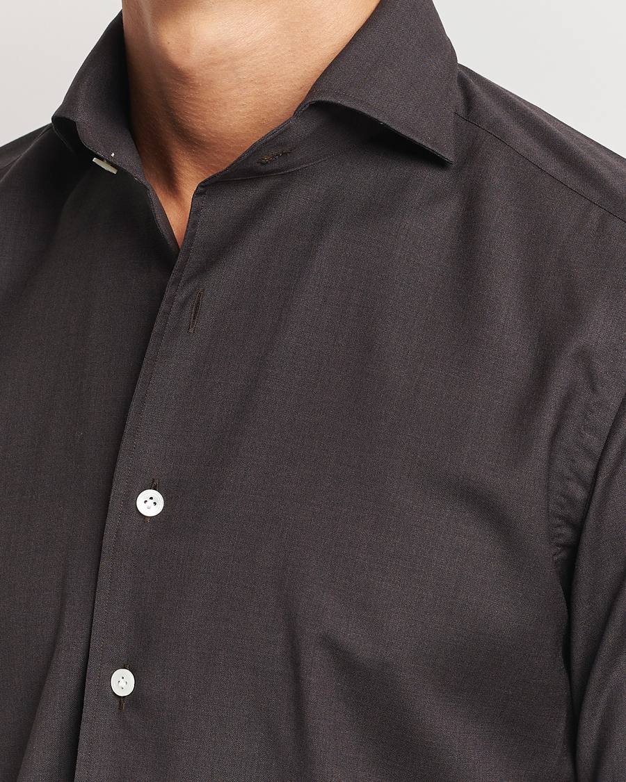 Hombres | Camisas | 100Hands | Full Spread Wool Shirt Brown