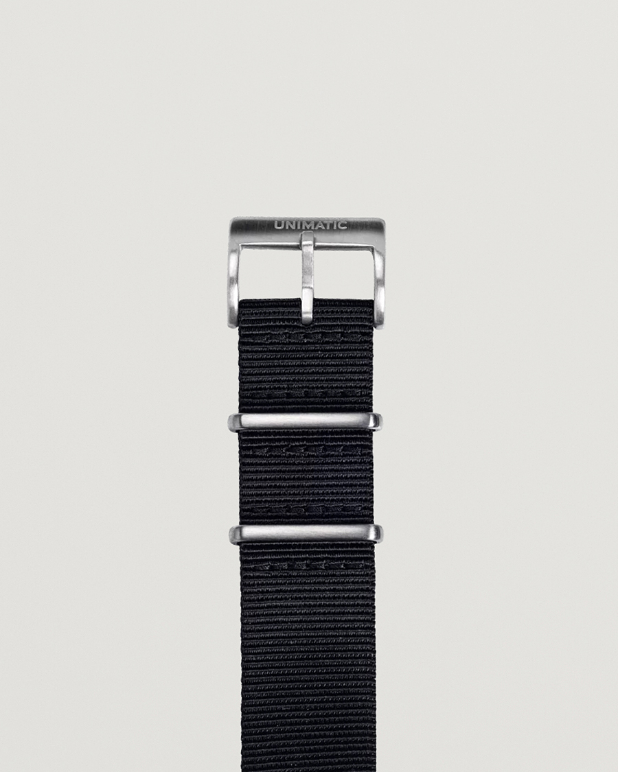Hombres | Correas de reloj | UNIMATIC | Nylon Nato Steel 22mm Strap Black