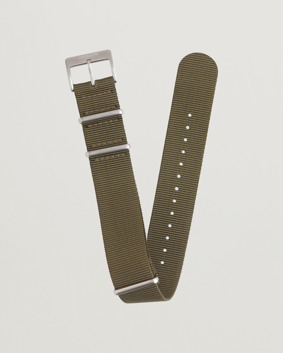 Hombres | Correas de reloj | UNIMATIC | Nylon Nato Steel 22mm Strap Olive