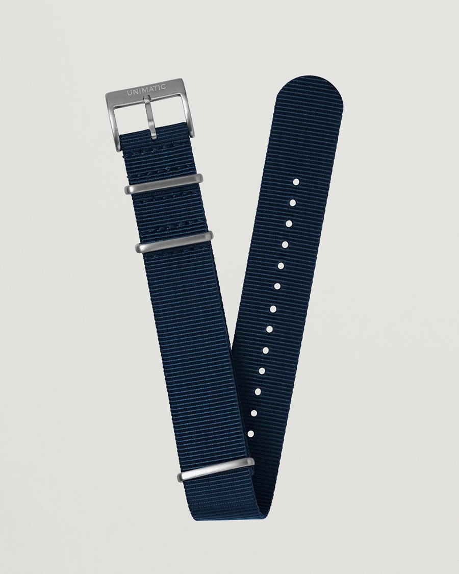 Hombres | Correas de reloj | UNIMATIC | Nylon Nato Steel 22mm Strap Vintage Navy