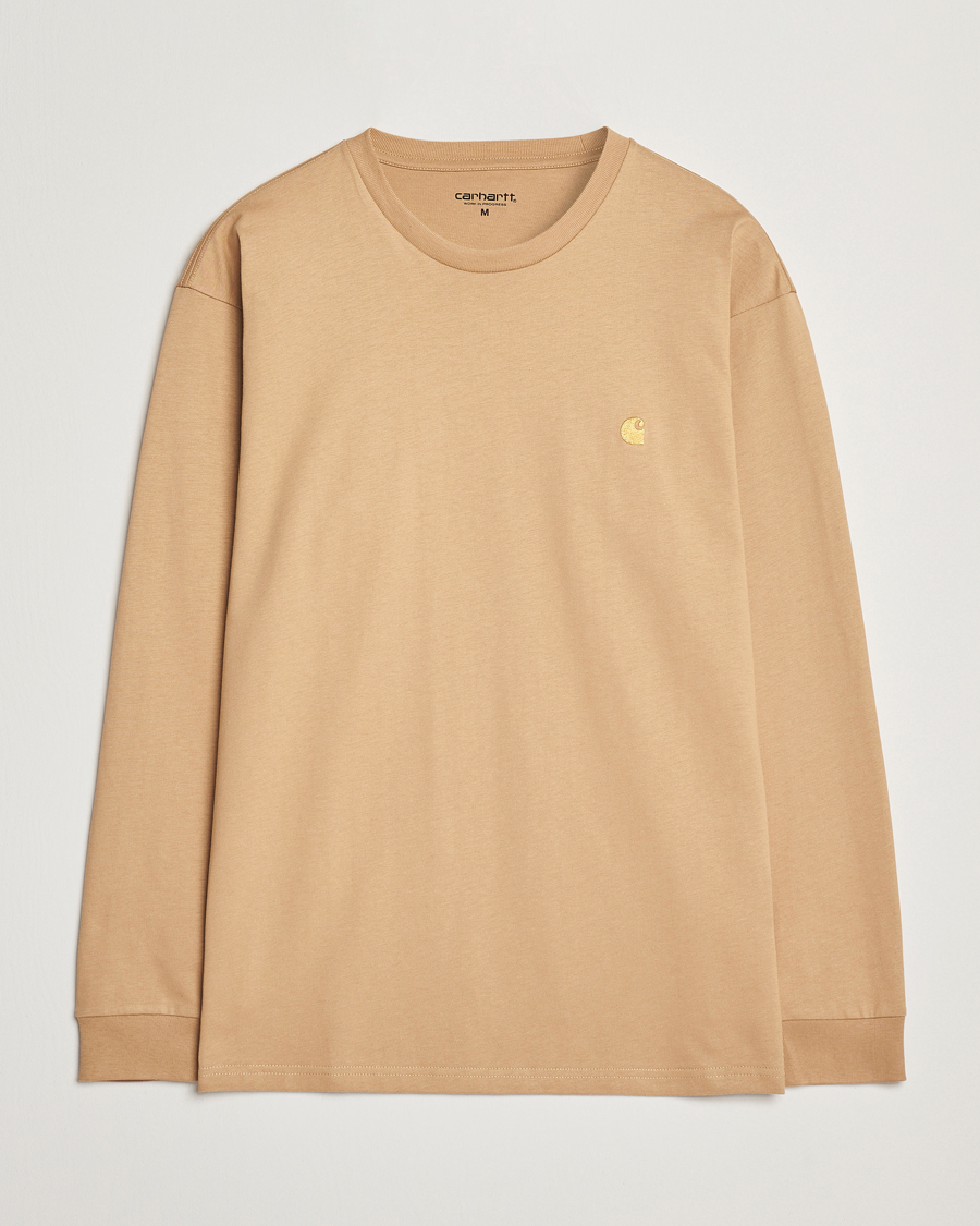 Hombres | Camisetas | Carhartt WIP | Chase Combed Cotton Long Sleeve T-Shirt Dusty H Brown