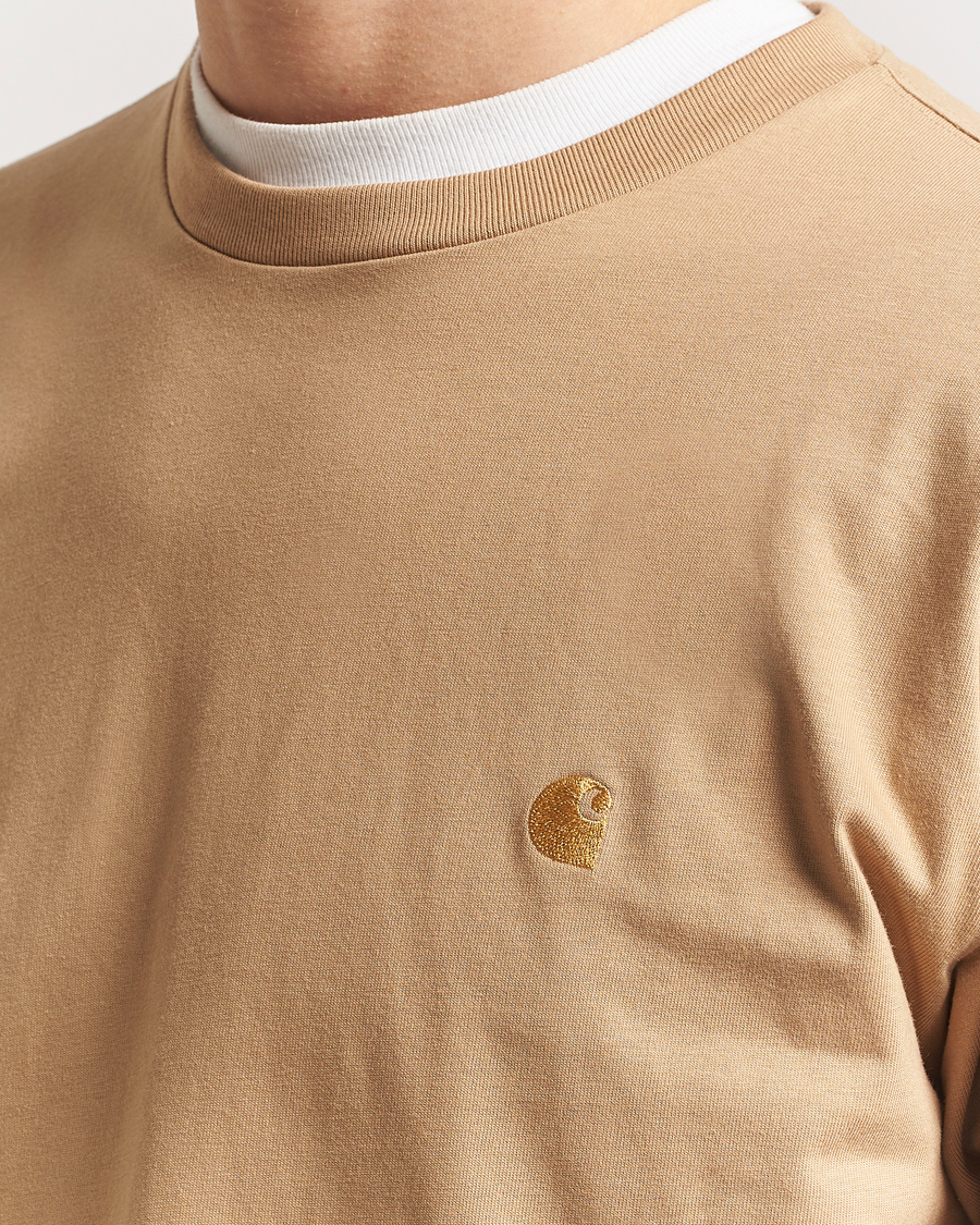 Hombres | Camisetas | Carhartt WIP | Chase Combed Cotton Long Sleeve T-Shirt Dusty H Brown