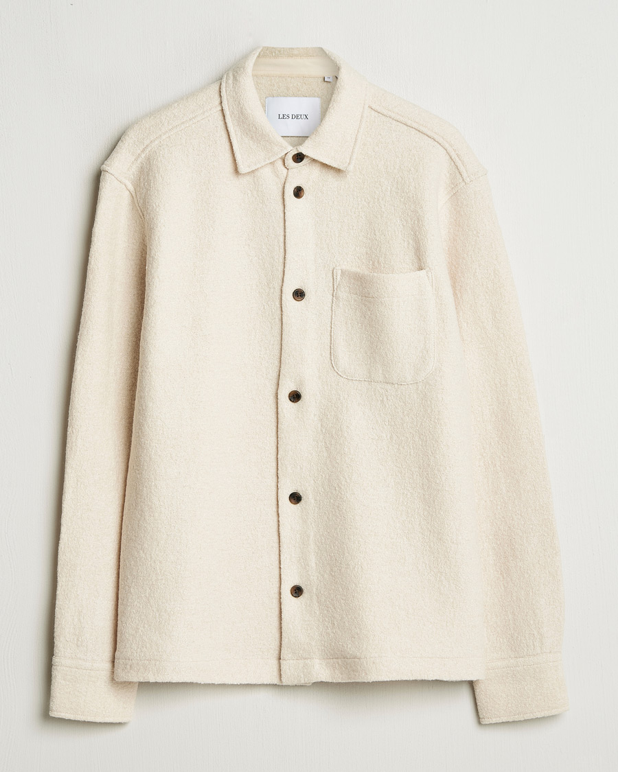 Hombres | Camisas | LES DEUX | Kaleb Boucle Overshirt Ivory