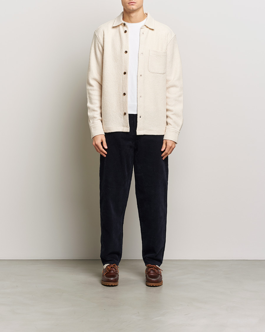 Hombres | Camisas | LES DEUX | Kaleb Boucle Overshirt Ivory