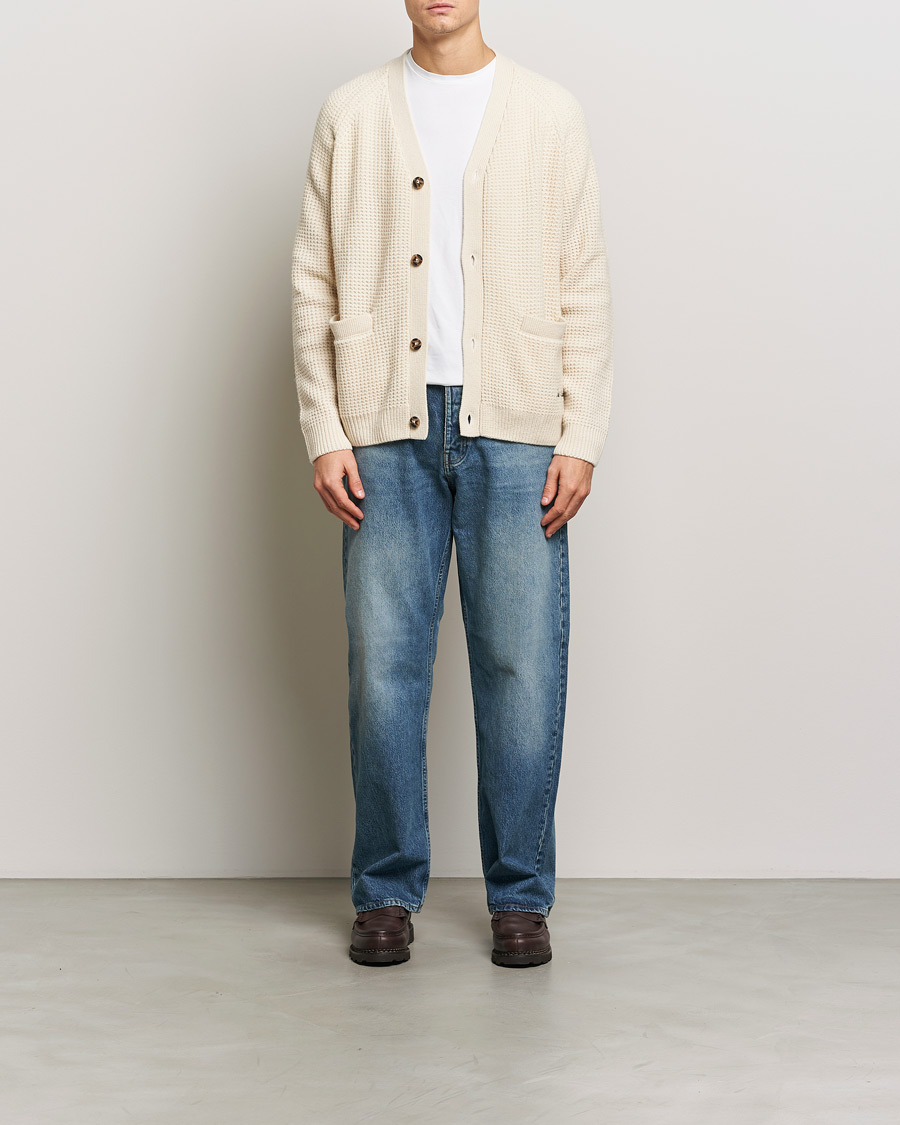 Hombres | Jerséis y prendas de punto | LES DEUX | Grady Waffle Cardigan Ivory