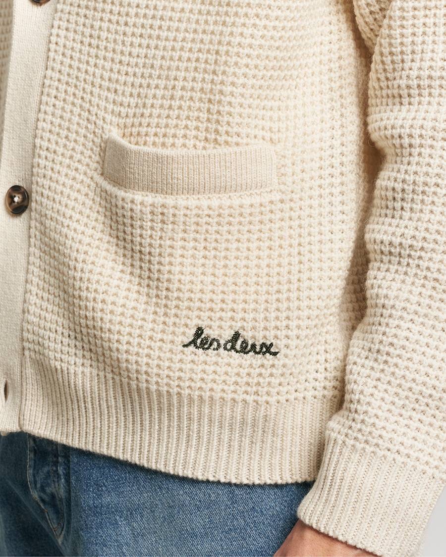 Hombres | Jerséis y prendas de punto | LES DEUX | Grady Waffle Cardigan Ivory