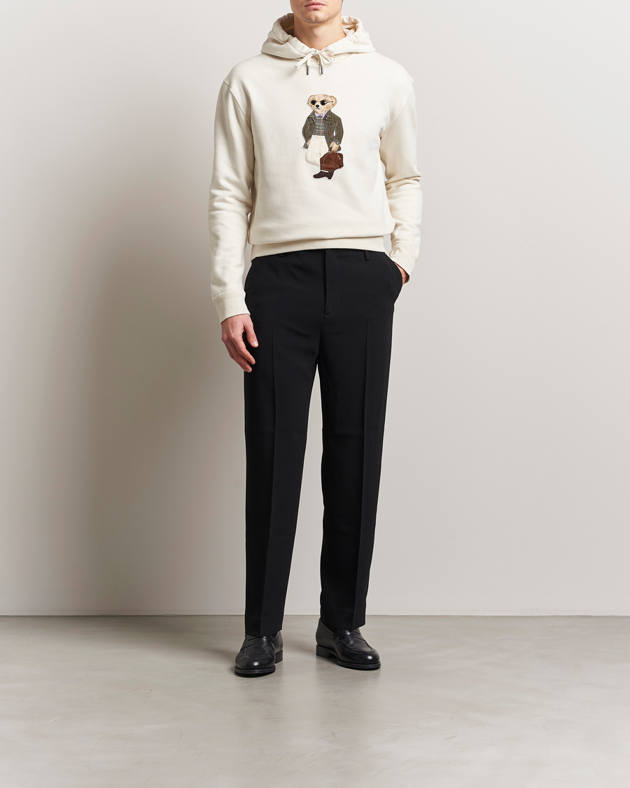 Hombres | Jerséis y prendas de punto | Ralph Lauren Purple Label | Luxury Fleece Bear Hoodie Cream