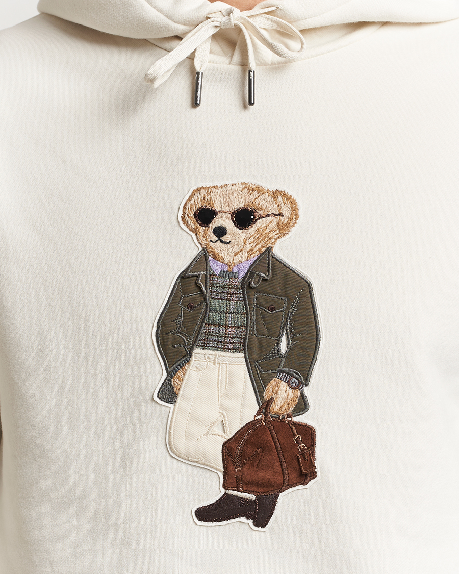 Hombres | Jerséis y prendas de punto | Ralph Lauren Purple Label | Luxury Fleece Bear Hoodie Cream