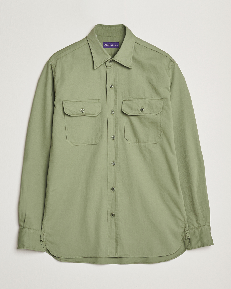 Hombres | Camisas | Ralph Lauren Purple Label | Chino Twill Overshirt Dark Ivy