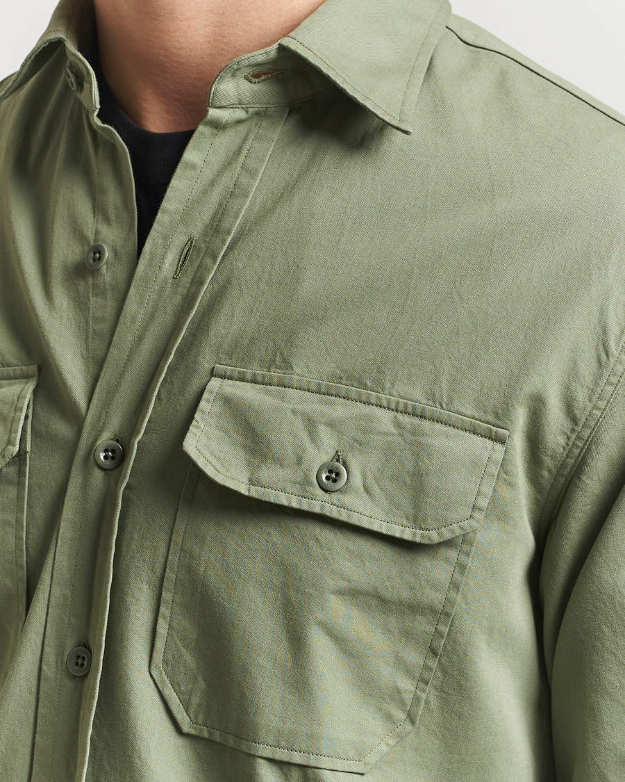 Hombres | Camisas | Ralph Lauren Purple Label | Chino Twill Overshirt Dark Ivy