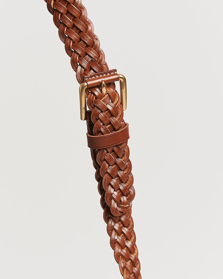 Hombres | Ralph Lauren Purple Label Braided Belt Brown Calf | Ralph Lauren Purple Label | Braided Belt Brown Calf