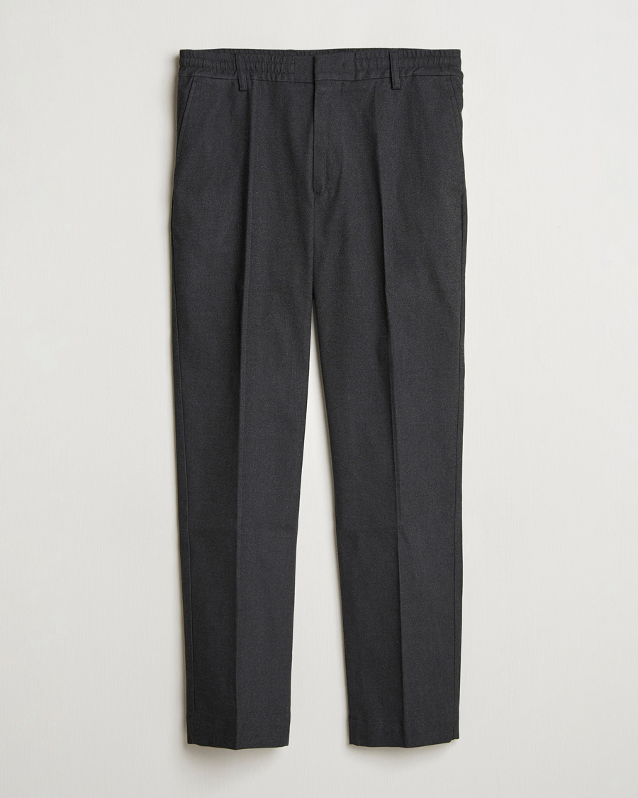 Hombres | Pantalones | NN07 | Billie Brushed Drawstring Trousers Black Melange