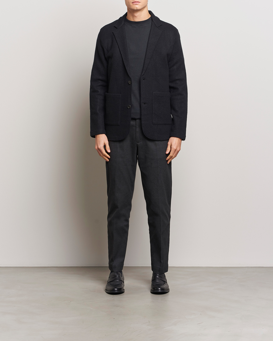 Hombres | Pantalones | NN07 | Billie Brushed Drawstring Trousers Black Melange