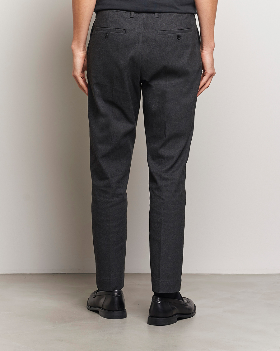 Hombres | Pantalones | NN07 | Billie Brushed Drawstring Trousers Black Melange