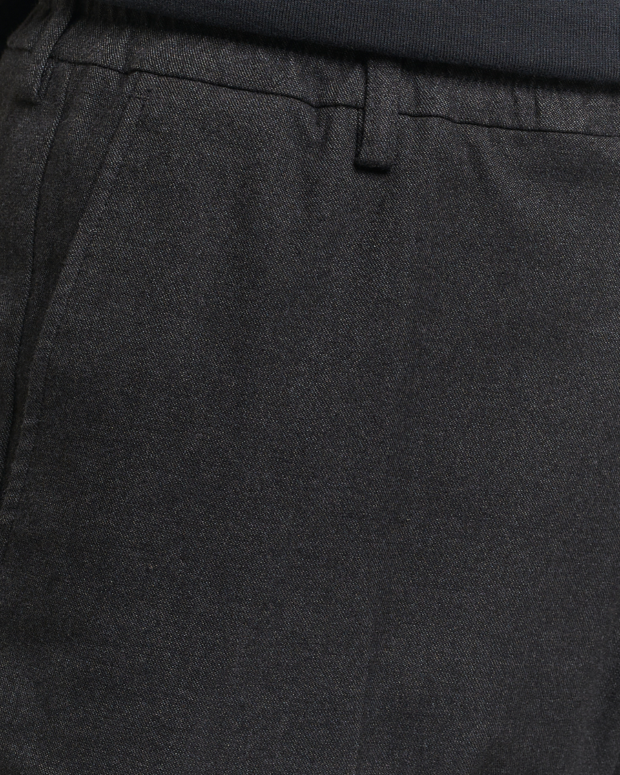 Hombres | Pantalones | NN07 | Billie Brushed Drawstring Trousers Black Melange