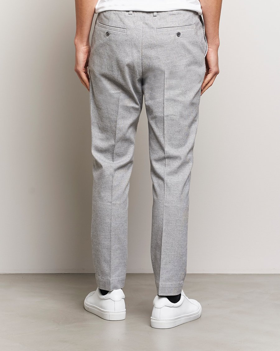 Hombres | Pantalones | NN07 | Billie Brushed Drawstring Trousers Light Grey Melange