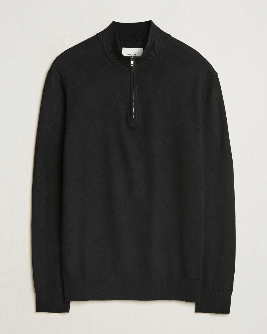 Hombres | Jerséis y prendas de punto | NN07 | Sergio Merino Knitted Half Zip Black
