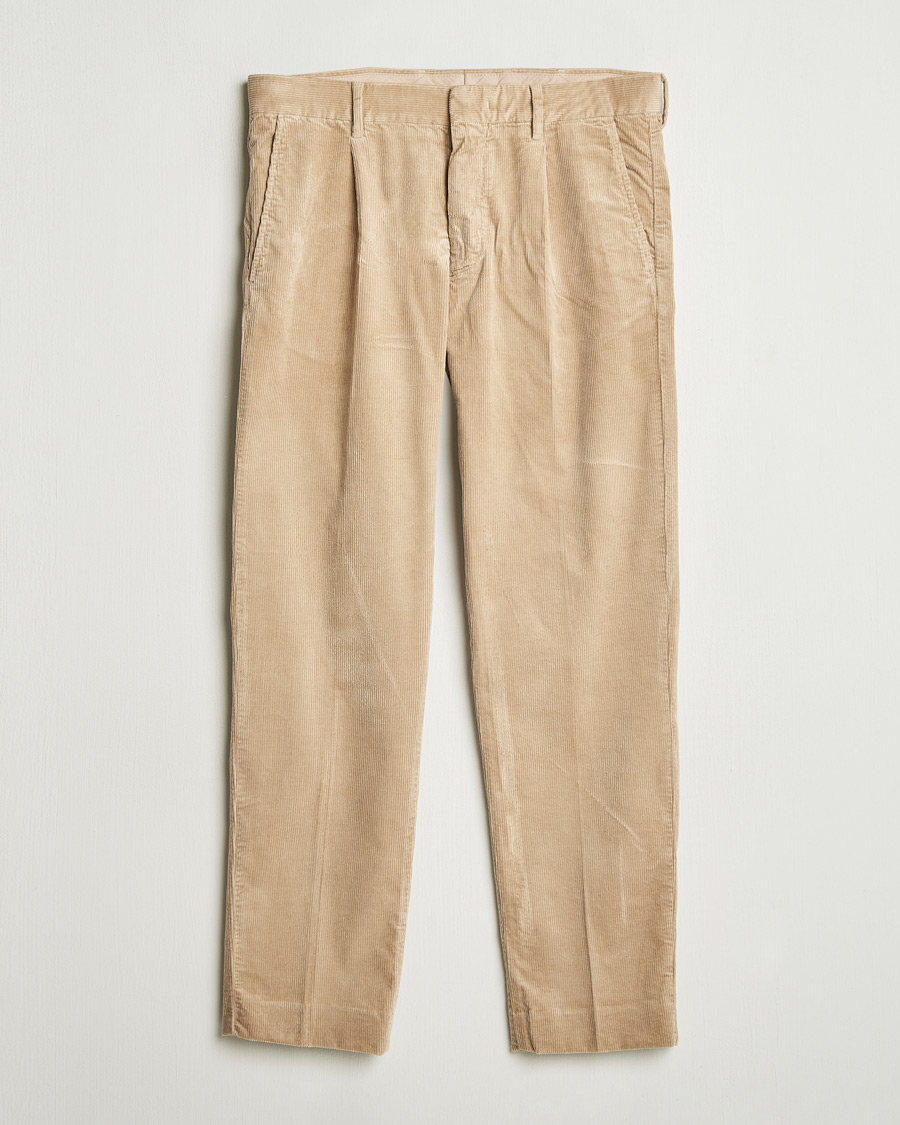 Hombres | Pantalones | NN07 | Bill Pleated Corduroy Pants White Peppar