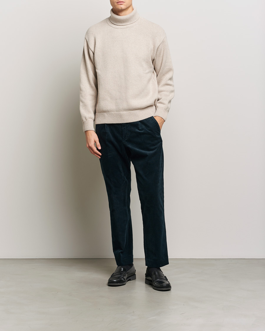Hombres | Pantalones | NN07 | Bill Pleated Corduroy Pants Navy Blue