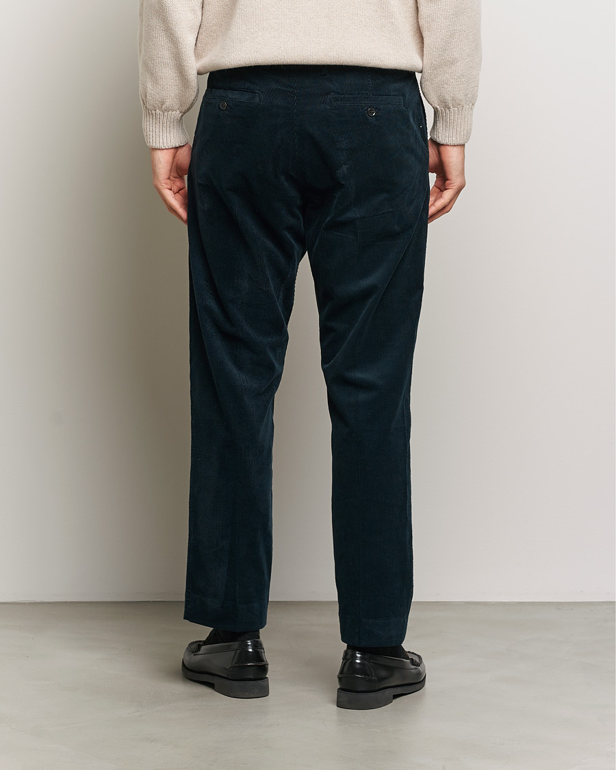 Hombres | Pantalones | NN07 | Bill Pleated Corduroy Pants Navy Blue