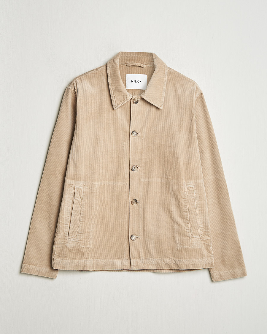 Hombres | Camisas | NN07 | Zander Corduroy Overshirt White Peppar