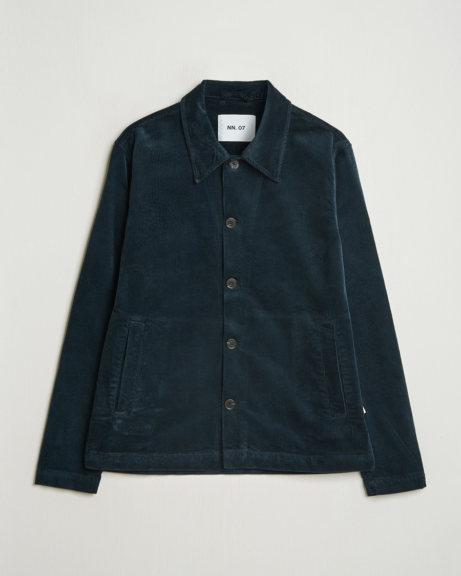 Hombres | Camisas | NN07 | Zander Corduroy Overshirt Navy Blue