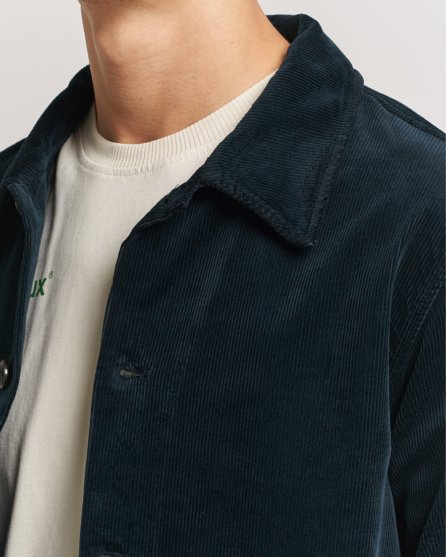 Hombres | Camisas | NN07 | Zander Corduroy Overshirt Navy Blue