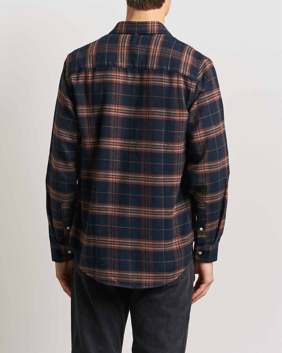 Hombres | Camisas | NN07 | Arne Brushed Cotton Checked Shirt Navy/Red