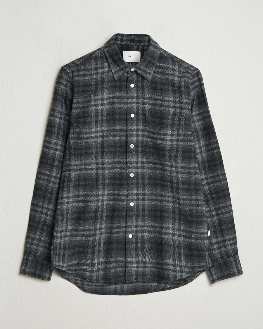 Hombres | Camisas | NN07 | Arne Brushed Cotton Checked Shirt Grey/Black