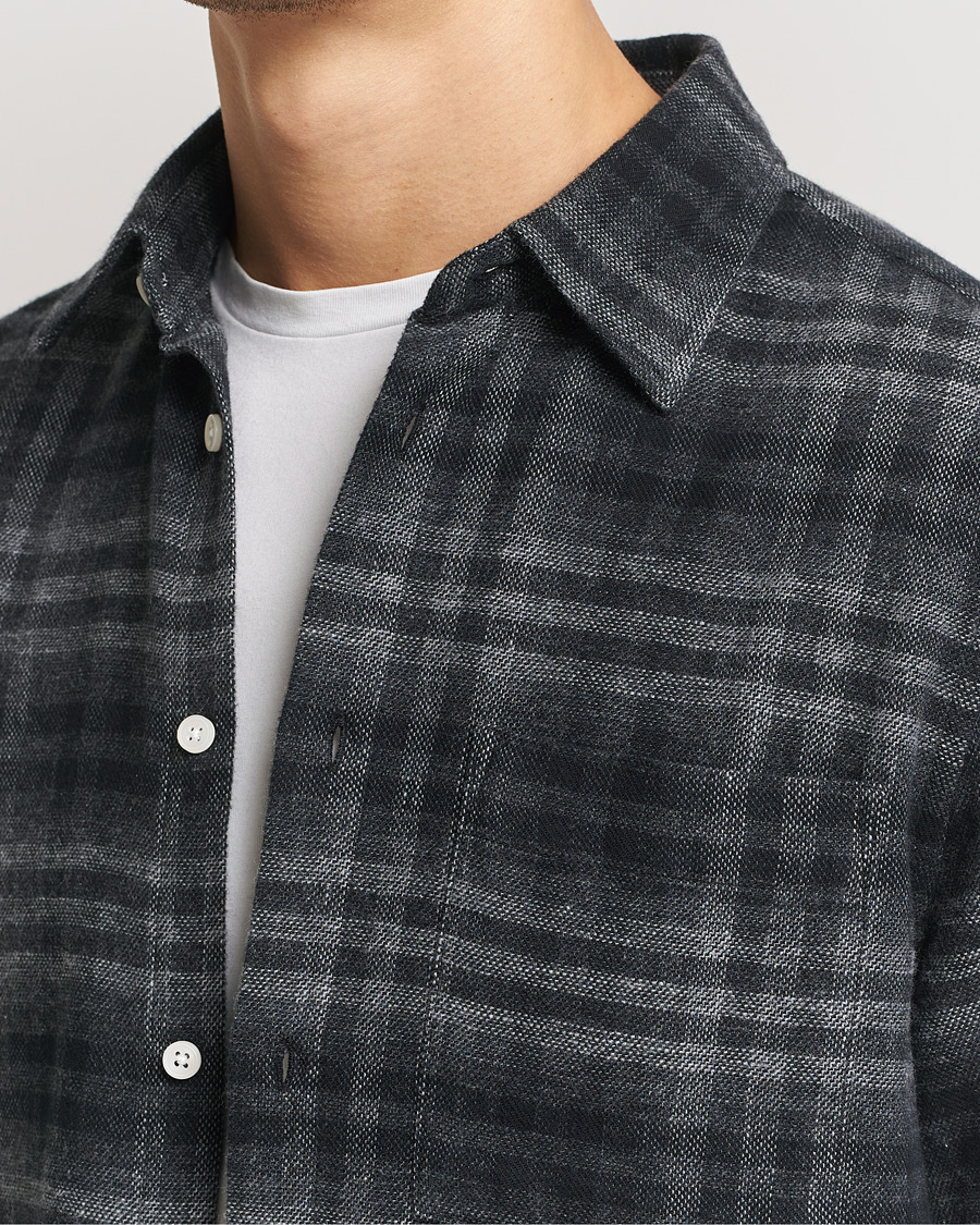 Hombres | Camisas | NN07 | Arne Brushed Cotton Checked Shirt Grey/Black