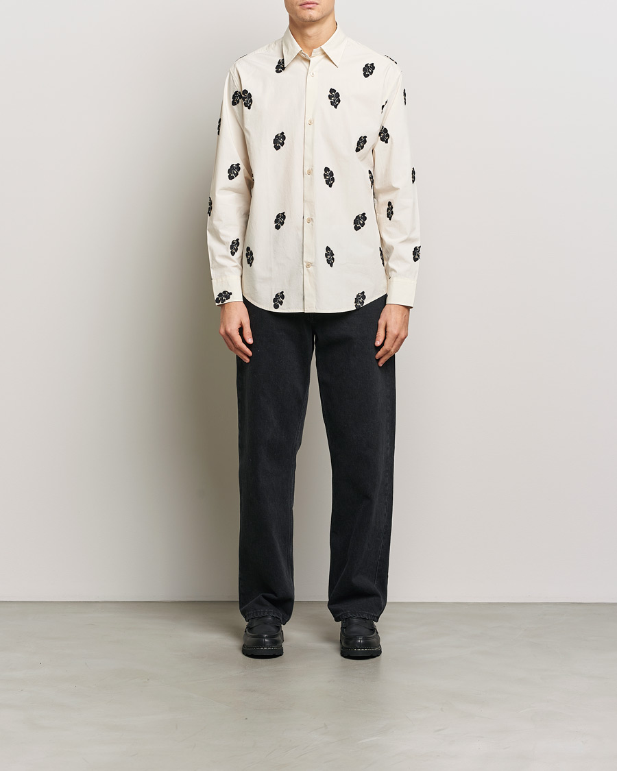 Hombres | Camisas | NN07 | Freddy Printed Cotton Shirt Ivory
